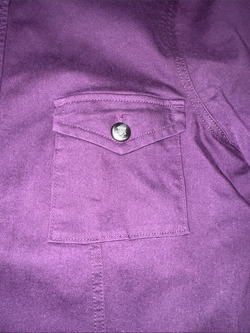 SUSAN GRAVER Purple Button-Front Utility Jacket- size XL - Picture 4 of 10